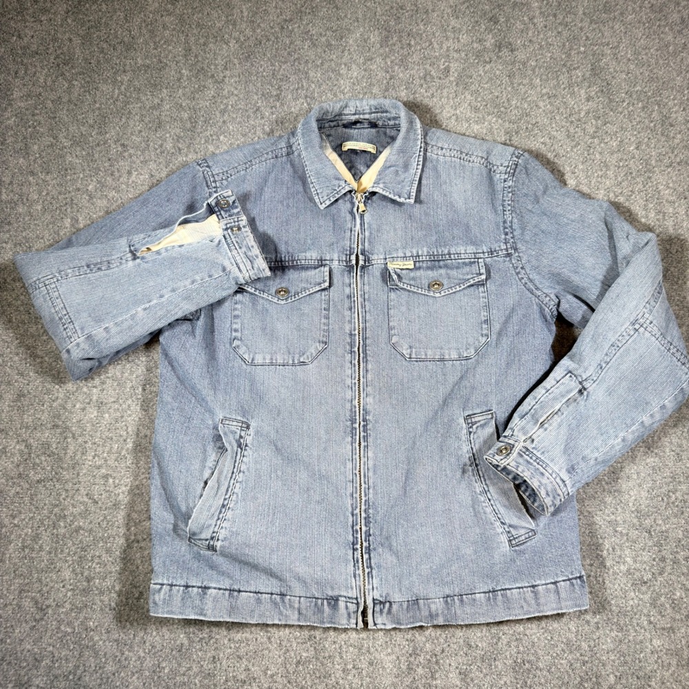 Y2K Tommy Hilfiger Jeans Denim Jacket Mens M Plaid Lined 2003 THJ-85